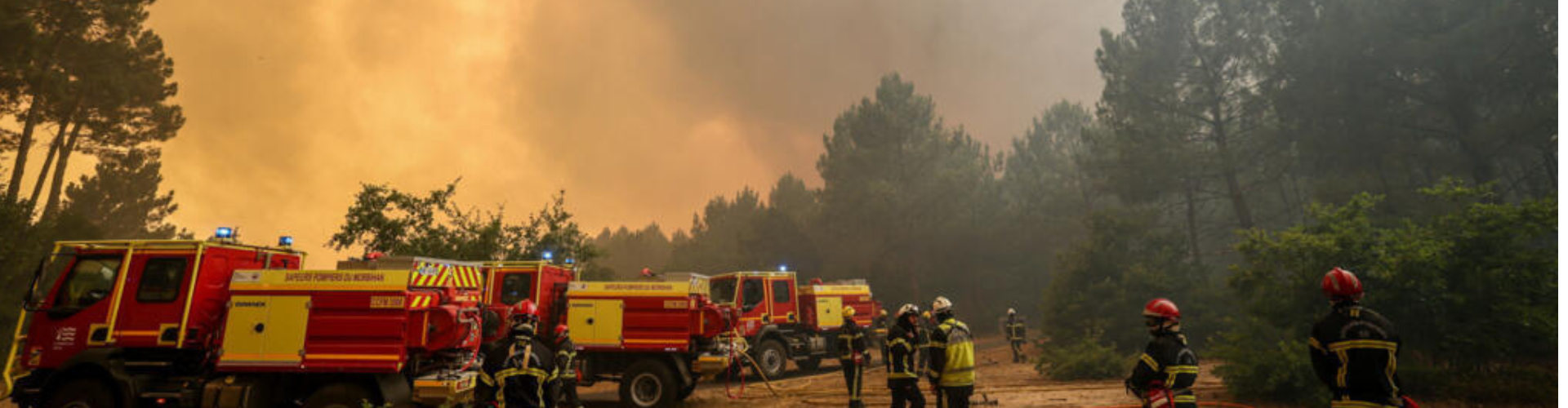 Pompiers mobilisés face à un incendie de forêt en Gironde